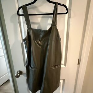 Abercrombie & Fitch Dark Green Faux Leather Dress
